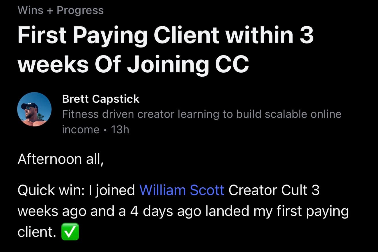 Brett: First client in 3 weeks