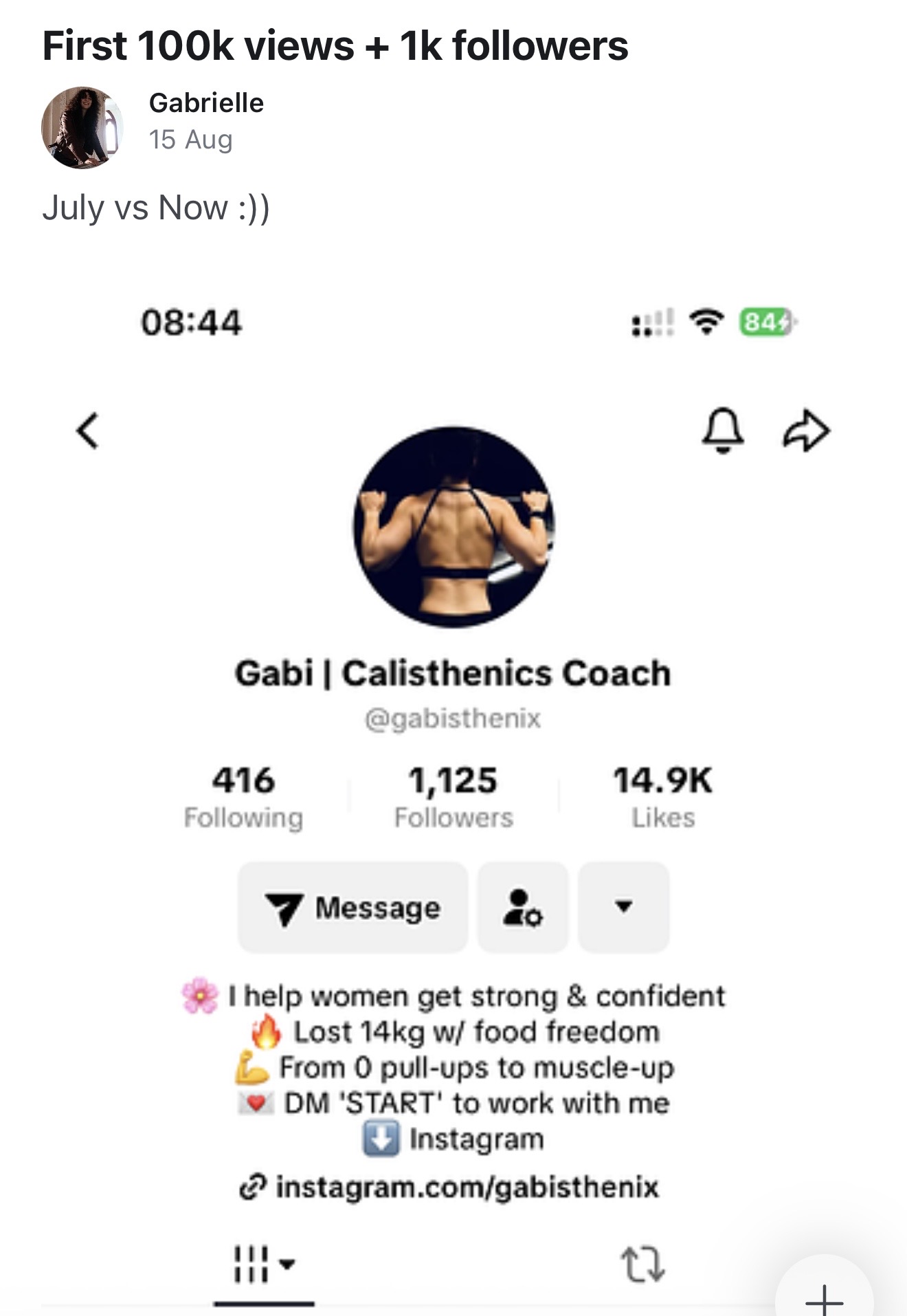 1K followers + 100K views